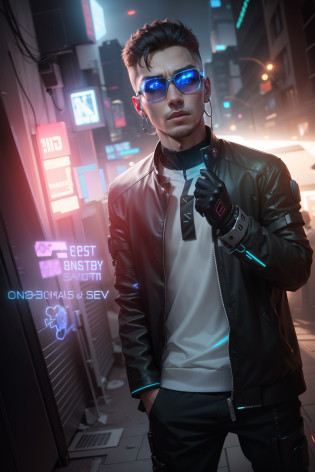 Change background cyber punk handsom
e boy, realistic face, 8k, ultra realistic