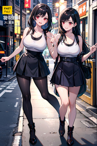 comic cover?twogirls?Sweet smile?????selfee?ff Tifa