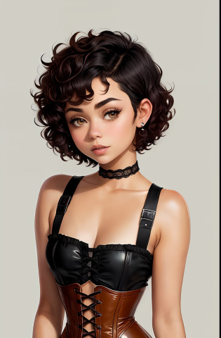 a color photo of a girl (