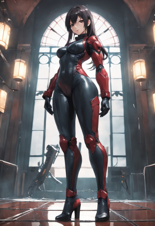Arafed Woman in a leather suit posing  in a room, wlop piel brillante, Tifa Lockhart, seductor retrato de Tifa Lockhart, Tifa, inspirado en WLOP, Silencioso de Metal Gear Solid, Loish y Wlop, Cuerpo perfecto sombreado realista, inspirado por Yanjun Cheng, Imagen ultra realista, Cuerpo perfecto fotorrealista, Anime 3D realista