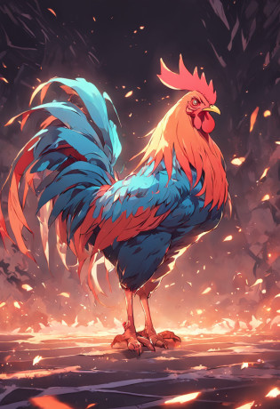 Crazy zoo-style featherless rooster