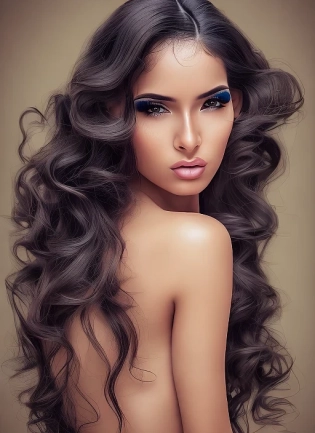 a gorgeous professional photograph of a beautiful Latin model from Venezuela, with long wavy black hair, fun look, symmetrical face, cute natural makeup, wearing elegant summer evening clothes, ultra-realistic, concept art, elegant, highly detailed, sharp focus, depth of field, f/1. 8, 85mm, medium shot, portrait, (((professionally color graded))), bright soft diffused light, (volumetric fog), hdr 8k