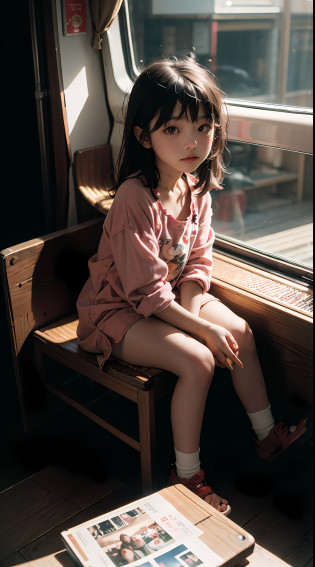 best qality?Jeizuo?super high resolution??fidelity?1.4??Original photo?1 little girl,6 years old?Film Lighting