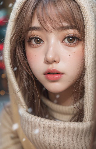 (Best Quality Detail:1.2),Realistic,8K UHD,High Definition,(1girl in:1.2),ultra-detailliert,high quality texture,Intricate details,Detailed texture,Finely detailed,high detailing,extremely details CG,high quality shadow,Detailed beautiful delicate face,Detailed beautiful delicate eyes,depth of fields,Ray tracing,in her 20s,Pretty Kpop Girl,(korean ulzzang face:1.1),Slender face,(ulzzang -6500-v1.1:0.6),pureerosface_v1,gloweyes,blush,Glossy lips,Perfect body, (Choker,cleavage,Sweaters, pantyhose:1.1), (Brown hair, Ponytail:1.1), Winters_Street, Snow_Particle, Christmas,1boy, , crouching cowgirl, vaginal, POV,
Looking at Viewer