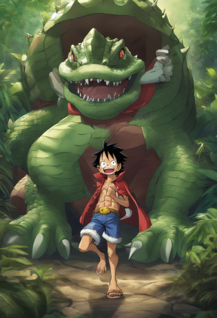 criar um papel de parede FHD com minhas pessoas favoritas de animes: one-piece crocodile, Warbandit de Medabots, Gengar de pok�mon