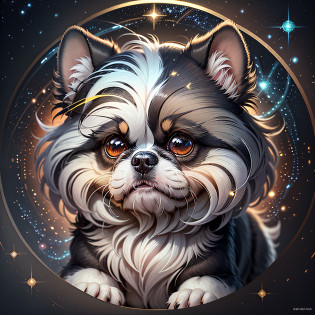 Gere uma imagem de um canino, breed dog 