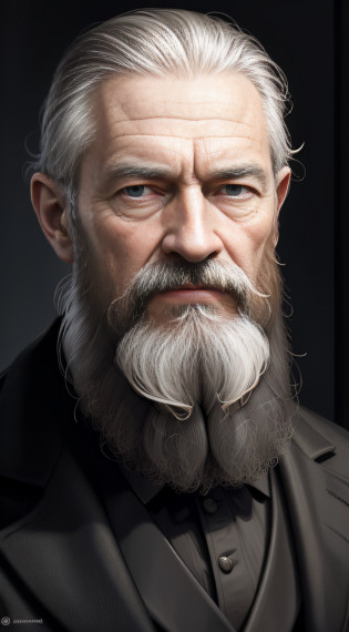 portrait of George Bernard Shaw, epic portrait illustration, ultra detailed portrait, high detail iconic character, amazing likeness, stunning digital illustration, realistic digital illustration, photorealistic digital painting, closeup character portrait, George Bernard Shaw, incredible digital art