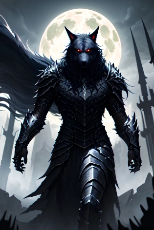 ull body shot, blaidd the werewolf from elden ring, werewolf , big sword, dark armor, intricate details, elden ring, dark fantasy ambiance, realistic, cinematic lighting, solo, male, digital art, hyper detailed, blaidd, perfect anatomy, detailed snout