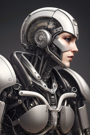ultra detailed complex 3d rendering of a gorgeous porcelain profile android face, cyborg, robotic parts, 150 mm, beautiful soft studio light, rim light, vibrant details, luxurious cyberpunk, lace, hyper-realistic, anatomical, facial muscles, electrical cables, microchip, elegant, beautiful background, octane rendering, HR Giger style, 8k, best quality, masterpiece, illustration, extremely delicate and beautiful,  extremely detailed, CG, unit, wallpaper, (realistic, photorealistic: 1.37), amazing, finely detailed, masterpiece, best quality, official art, 8k unit wallpaper CG extremely detailed, absurd, incredibly absurd, robot, silver helmet, full body,