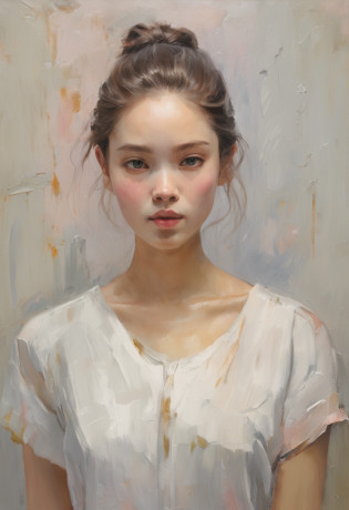 professional?(4k photos:1.1) (Jeremy Ripking:0.3)?(Anna Dittmann:0.3)?(Ariane Mark:0.3)?(Sharp Focus:1.3)?high d�tails?((Pose Photo)), Full view, masutepiece, (White wall background), (reality: 1.2), 1 girl, 15 years old,(beatiful detailed eyes), ((Cute little nose) ), ((Very cute and beautiful girl)) , Detailed face, ((blush)),Silver hair, ((Ultra short hair)), Very short bob cut,Pretty eyes?drooing eyes? (Beautiful green eyes), ((eye line)),flat breast?  Fine mechanical parts, silky white skin, revealing cleavage?(Protruding buttocks: 1.35), ((Smile)), ((White panel wall background: 1.25)), (isometric: 1.0), in 8K, (High resolution: 1.5), ((Cute idol face : 1.5 )), (model poses: 1.5 ), looking in camera, (upward-eyed: 1.3), (Breathing ears),wear (Tight shirt:1.2)?Beautiful Detail Face?(attractive young woman:1.3)?(Captivating:1.1)?natural breast?