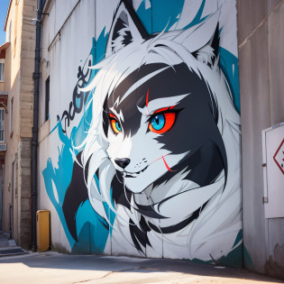 Street Art graphiti loup