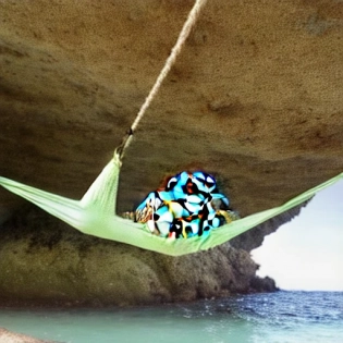 sea turtle in a hammock