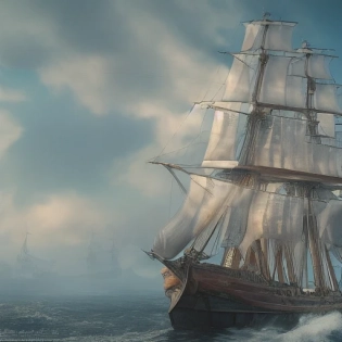 Photo of a ultra realistic sailing ship, dramatic light, pale sunrise, cinematic lighting, battered, low angle, trending on artstation, 4k, hyper realistic, focused, extreme details, unreal engine 5, cinematic, masterpiece, art by studio ghibli, intricate artwork by john william turner