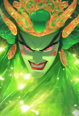 China-style?Chinese drama?Peking Opera costumes?Durton costumes?Drama Facebook?green color??? the scene is?super-fine?ultra�-�detailed?high qulity?8K ?Sharply focus the eyes?highly detailed surreal vfx?oc rendered? - AR 16:9 --q 2 --s 1000