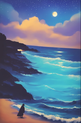 On a moonlit night, one button
It was falling on the edge of the waves.

Pick it up and try to use it
I didn't think so.
For some reason, I can't bear to throw it away.
I put it in my sleeve.

On a moonlit night, one button
It was falling on the edge of the waves.

Pick it up and try to use it
I didn't think so.
???Towards the moon it can't be released
???Towards the Ronin it is not possible
I put it in my sleeve.

On a moonlit night, the button I picked up was
It soaked in my fingertips and in my heart.

On a moonlit night, the button I picked up was
How could it be thrown away?