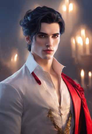 high quality photorealistic image of a man with black hair and red eyes wearing a choke, androgynous vampire, vampire of clan lasombra, male vampire, male vampire evil devious male, handsome male vampire, ((red)) baggy eyes, red eyes wearing goth makeup, black ((Black)) lipstick dark piercing eyes, with haunted eyes and dark hair. MALE gender neutral androgenous beautiful young man, sharp jaw, male features, porcelain skin