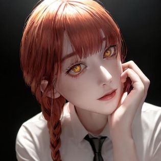 masterpiece, (photorealistic:1. 4), best quality, beautiful lighting, (ulzzang-6500:0. 4), makima \(chainsaw man\), (red hair)+(long braided hair)+(bangs), yellow eyes, golden eyes, (ringed eyes), (white shirt), (necktie), RAW photo, 8k uhd, film grain, <lora:makima_offset_small:1> nsfw, makima \(chainsaw man\), best quality, ultra detailed, 1girl, solo, standing, red hair, long braided hair, golden eyes, bangs, medium breasts, white shirt, necktie, stare, smile, (evil:1. 2), looking at viewer, (interview:1. 3), (dark background, chains:1. 3) <lora:makima_offset_small:1>, big lips, golden halo over head, realistic light, hdr, masterpiece, (photorealistic:1. 4), (ringed iris in eyes)