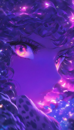 /imagine prompt: A graceful and powerful woman in a purple dress appears before everyone, her gaze sharp and cold, like a leopard staring at its prey,32k, best quality, masterpiece, super detail, high details, by Makoto Shinkai ,in the style of the stars art group xing xing, --niji 5