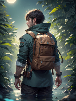 ??best qualtiy??? ??tmasterpiece??? ?A detailed?1.4??Enhanced dynamic perspective?jungles?nighttime scene?starrysky??darkly?1.4????The old adventurer stands in front of an oversized butterfly?Butterflies spread their huge wings?shimmering under the moonlight?A starry stream flowed before him???Crocodiles float on the water??Adventurer backpack???weeds??florals????adventurer clothing????super-fine?Works of masters?high qulity?8K????depth of fields??????Epic shooting?high qulity?super-fine?Detailed pubic hair?Accurate?Cinematic lighting?
