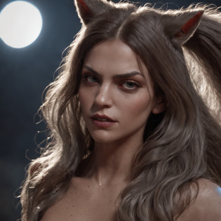 (Professional 3D rendering:1.3) de (Realistic:1.3) photo of the world's most beautiful art raw features, monstruosa, lobisomem feminino, mulher lobo, she wolf, lobanil, female werewolf, transformada,((epic rough fantasy strong werewolf, Loba looks angry with long hair and fierce expression in dynamic pose, peluda, werewolf, fantastic location, lua cheia, moon on the sky, majestoso ambiente desordenado)), corpo inteiro 8k unidade render, action shot, poros da pele, very dark lighting, sombreamento pesado, circunstanciado, rosto detalhado, (Vibrando, Fotografia realista, Realistic, Dramatic, Escuro, foco n�tido, 8k), (Roupas de couro velhas danificadas pelo mau tempo:1.4), ((((Use peles)))), (intrincado:1.4), decadente, (altamente detalhado:1.4), Pintura digital, rendering by octane, art stations, conceito-arte, liso, foco n�tido, illustration, germe da arte, (Loish:0.23), Wlop Ilya Kuvshinov, e greg rutkowski e alphonse mucha gracias, (global ilumination, luz da lua, light volumetric), chuva forte, floating particles, patife, fantasia, Nosso, Corpo inteiroesbiano, ((Fundo escuro e antigo da cidade:1.3)),CGSesociedade,art stations