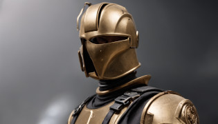 C-3PO as mortal combat character, dressed in mortal combat clothing, (mortal combat clothing:2), (full body image 2)
