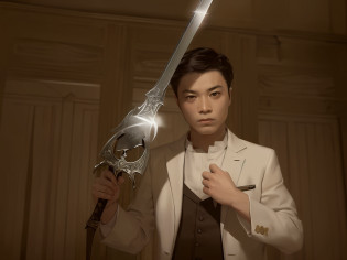 There was a man with a sword and a flower in his hand, with large sword, jiang sword, Armed with the Sword of Fantasy, Holding a big sword, holding enormous sword, holding enormous sword, Holding a giant sword, Take a machete made of bone, posing with a sword, holding jagged scimitar, Armed with a spectacular broadsword, Holding a long sword