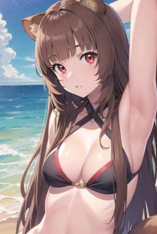 raphtalia, <lora:raphtaliatest:1>,
raphtalia, animal ears, brown hair, long hair, raccoon ears, raccoon girl, raccoon tail, (red eyes:1.5), tail,
BREAK bikini,
BREAK looking at viewer,
BREAK outdoors, beach,
BREAK <lora:GoodHands-vanilla:1>, (masterpiece:1.2), best quality, high resolution, unity 8k wallpaper, (illustration:0.8), (beautiful detailed eyes:1.6), extremely detailed face, perfect lighting, extremely detailed CG, (perfect hands, perfect anatomy),