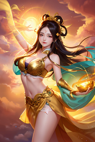 ?Extremely refined and beautiful???tmasterpiece???best qualtiy?1.0????A high resolution?1.0??beautiful light up?perfect lightning bolt?realistic shaded?[A high resolution]?Delicate skin?ultra�-�detailed?Beautiful Meticulous Girl, very detailed eyes and faces, Beautiful detailed eyes, absurderes, unbelievable Ridiculous, hugefilesize, ultra�-�detailed, A high resolution, The is very detailed?best qualtiy?tmasterpiece?kemomimi?Need,((Dunhuang style)),((tmasterpiece)), (A detailed),Super delicate?Dunhuang Flying Sky?Oriental fantasy?Chinese mythology?Buddhist elements?Epic fantasy digital art style?1 Little girl from the sky?The girl smiled?Girls transparent?The corners of the smiling mouth and bright eyes express the beauty and joy of the girl?Beautiful girl?There are tear moles between the eyebrows?The girl has long flowing hair?Oriental beautiful girls float into the sky?Enchanting, Ethereal dance?Dance with the wind in the clouds, The dance is wild and energetic?Crazy open dance?Unleash the wildness and passion of the girl?Let dopamine secrete?Let the hormones soar?(fantasy illustrations:1.3), Seductive gaze, captivating posture, Sexy bikini?Delicate tulle? Exposing thighs?Snow-white thighs?((Fluttering tulle strips:1.2)),otherworldly charm, Mysterious Sky, Moon Night, A huge moon fills the whole picture?The moon has oriental elements?The magical Taoist yin and yang fish totem?Magical Chinese mythological gossip theme?pastelcolor, (Detailed cloud view:1.6), (Beautiful clouds)?(A high resolution:1.8)?A sky full of flowers?(petals:1.2)?((Golden lotus lamp))?((Pipa guqin))?Bounce the lute?(((the forbidden city)))?fresh flowers?the great wall?illustratio?The is very detailed?CG?unified?8k ???Amazing Cleavage?finely detailled?tmasterpiece?best qualtiy?The is very detailed? CG unified 8k ???light in face?cinmatic lighting, 1girll, 16 years old,((pantyless))?dynamicposes?(Camel toes)?A half body?