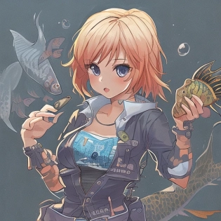 1girl fishpunk