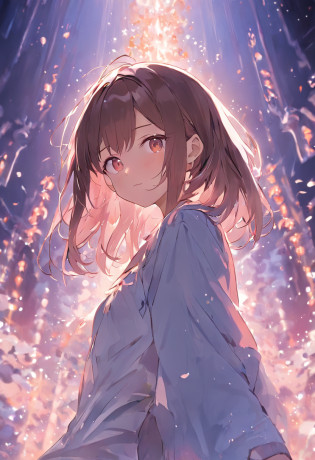 (extremely ultra detailed 8k quality), (?masterpiece), (top-quality), (ultra-detailliert), (realisitic), (depth of fields), (natural soft light), ?A high resolution, (eye detailed),Japan women??18year old?Very cute?((In a park with a fountain))?Fluffy brown hair?breasts of medium size,?White blouses?culottes????A bracelet?sandal?Refreshing smile?model poses?(((Create a small space at the top)))?(((blur backgroun)))?