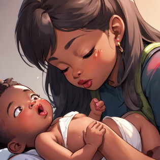 ((Photograph image of A hot Brobdingnagien sized Filipina giantess with gigantic, luscious, ginormagantuan, brobdingnagian sized thick lips, massively, smothering smooches a dwarf newborn black boy on the dwarf black boy baby's minuscule head, the Filipina giantess's huge thick lips are much larger than the dwarf black boy baby's entire head while smooching the black boy's face)), ((as a result The Filipina giantess's wet, gigantic lips covers the entire dwarf black boy baby's miniscule head while smothering the black tiny boy, the Filipino giantess's ginormagagantuan huge lips engulf all of the dwarf black baby boy's chin and ends on the top of his forehead, the entire tiny black baby boy's face is completely suffocated by the Filipina giantess's gargantuan thick lips, along with the Filipina giantess's thick drooling saliva and lipstick splashes on the tiny black baby boy's entire suffocating face abundantly while smooching the black tiny boy's tiny face)), ((Resulting on the tiny black baby boy start pleasuring, blushing while getting kissed, the black baby boy's start erecting and sexual climaxes on her tits abundantly)), ((the black midget boy gets sexual arousals way more and wants way more of the Filipina giantess's wet big tasty smooches)), ((vibrant, highly detailed, massive size difference))