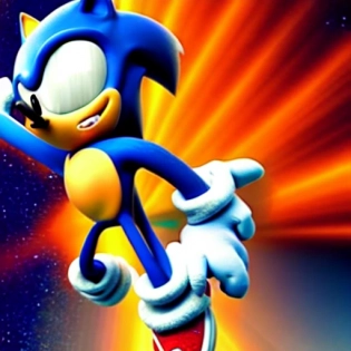Sonic walking through space