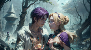Multi-person interaction, intimate couple, beautiful composition, gorgeous underwater light, 