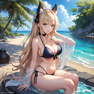 Anime character sitting around fire in food cauldron, High school dxd, Rias Gremory, characters from azur lane, visual novel cg, Fate Grand Order, visual novel key visual, azur lane style, from the azur lane videogame, anime style like fate/Stay Night, official artwork, nightcore, Anime girl in a bikini and beach lifeguard, Kantai Collection Style, splash art anime loli, anime moe art style, in swimwear, official artwork, realistic bikini, Detailed Digital Anime Art, in beach, Blue Bikini, swim wears, Very detailed ArtGerm?double breast, hightquality, female pervert, Hair blonde, dynamicposes, blue�eyes, Gym clothes