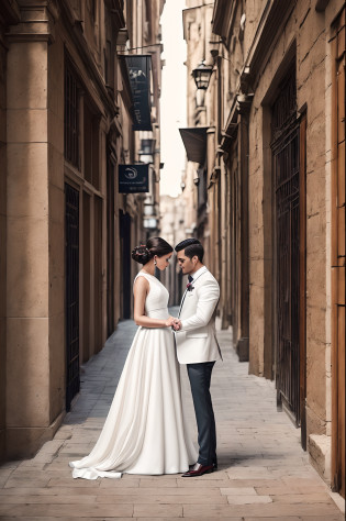 vogue photography?A couple?Women wear long white dresses?Men wear suits?pretty?Realiy?1.4?16k?film effect?vogue photography?Works of masters?tmasterpiece?1.4?Super resolution?Nikon D850 shot?primitive?ultra-wide-angle?Low-camera shooting? --auto
