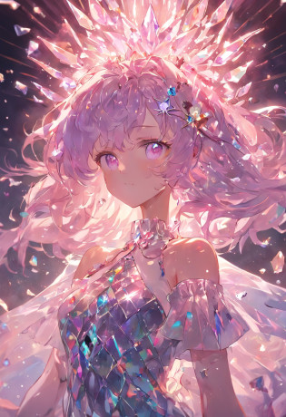 (((crystals texture Hair)))?{{{{{extremely detailed CG}}}}},{{8k_wallpaper}},{{{{Crystalline purple gemstone gloves}}}},((beautiful detailed Glass hair)),((Glass shaped texture hand)),((Crystallize texture body)),Gem body,Hands as clear as jewels,Crystallization of clothes,((crystals texture skin)),sparkle, lens flare, light leaks, Broken glass?{{{{Detailed Glass shaped clothes}}}}? ((masterpiece)), (((best quality))), ((ultra-detailed)), ((illustration)), ((disheveled hair)), ((frills)), (1 girl), (solo), dynamic angle, big top sleeves, floating, beautiful detailed gemstone sky, gemstone sea, beautiful detailed eyes, overexposure, side blunt bangs, hairs between eyes, ribbons, bowties, buttons, bare shoulders, (((small breast))), pleated skirt, crystals texture flowers? ((Detailed crystallized clothing)),(gemstone of body)?solo focus,{{{{{{{{Iridescence and rainbow hair:2.5}}}}}}},{{{{{{detailed cute anime face}}}}}},{{loli}},{{{{{watercolor_(medium)}}}},(((masterpiece))),(((clock))),(((red))),(((blood))),finely detail,Depth of field,Blood drop,Blood fog