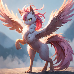 Author: kenket, Author: totesfleisch8, (Author: Thebigslick, Author: Silverfox5213:0.8), (by syuro:0.2), (full body shot), The body of a feral bird, Detailed and extremely fluffy body fur, fluff, Masterpiece, l Detailed background information, Happy, (uploaded on e621,8K, RAW photo, High Resolution,high quality), ((Masterpiece)), woman's, (frontal view), (Cinematic lighting), Backlighting, (shaded), (Simple gradient background), Author: Dagasi, (Author: personalami), [by ruan jia], Fluttershy, pink hair, turquoise eye color, (Fluttershy|phoenix:1.1), flying, wings, Fire Wings, full length, claws, (Bird's beak), (phoenix), large wings, fiery hair, splash art style, monster, feathered wings on its back, long hair, birdy, [cropped shot edges], birdy legs,