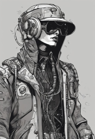 melhor qualidade, master part, ultrahigh-resolution, (fotografia realista:1.4), Surrealismo, A closeup of a man in a black hat and trench coat, fashionable cyberpunk mechanoid, intrincada armadura cyberpunk, hard surface character pinterest, terno cyberpunk, Todas as roupas pretas cyberpunk, Techwear!! intrincado, armadura cyberpunk ornamentada, dystopian sci-fi character, armadura cyberpunk, design de personagens cyberpunk, vestes cyberpunk ornamentadas, dystopian scifi gear, dystopian scifi outfit, roupas de moda cyberpunk tamanho 5mb