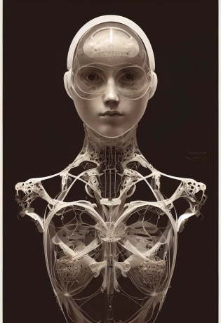 ex machina beautiful humanoid robot, anatomical, transparent skin, symmetry, by Bouguereau and Mucha --test --ar 2:3 --video --seed 25923 --upbeta