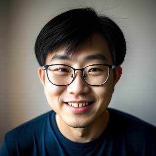 Btflindngds?Korean man with glasses?Face the lens?mocking smile?frontage?????0.3?The eye?Medium Shot Shot?photography of?Art sprouts and ?greg rutkovsky?0.3?Shot