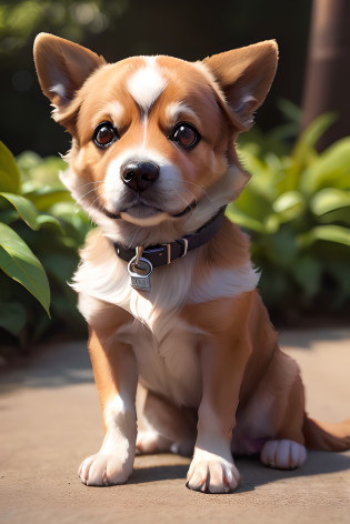 There is a small dog sitting on the floor, corgi bonito, foto de retrato em close-up, foto de retrato detalhada, Retrato no meio da foto, taken with sony a7r camera, corgi com [ Asas Angelicais ]!!, Foto tirada com Sony A7R, hiperdetalhado!!, papel de parede!, hiperdetalhado!, foto de retrato, hiperdetalhado!!!, foto altamente realista