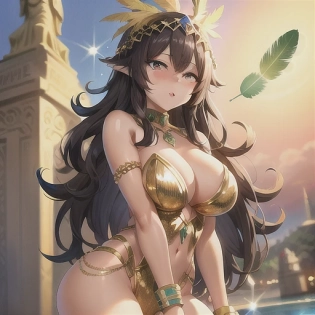 Splash art of a Brazilian woman in her late twenties, (curly dark hair, golden brown skin), dressed in a samba costume, (feathers, sequins:1. 3), in front of the Christ the Redeemer statue, (Rio de Janeiro:1. 2), Anime style, High Definition