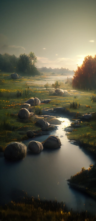 peaceful landscape, cinematic, 8k, detailed, realistic , octane render, --ar 828:1792 --q 2 --upbeta