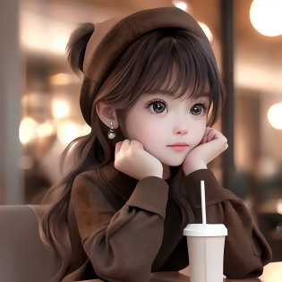 Close-up of a little girl sitting at a table, lovely digital painting, adorable digital art, cute beautiful, Cute little girl, Cute young girl, Realistic cute girl painting, cute portrait, beautiful lovely, Cute and lovely, with cute doting eyes, Young and cute face, Cute girl, adorable expression, cute kawaii girls, portrait cute-fine-face