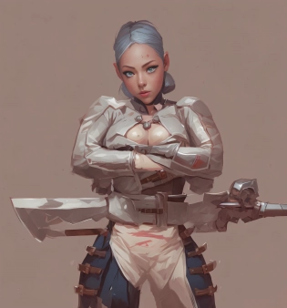 there is a woman with a sword and a belt on her chest, rpg character art, rpg portrait concept art, detailed character art, rpg character concept art, rpg concept art character, she is holding a sword, inspired by Johannes Helgeson, character concept portrait, rpg_portrait, illustration concept art, character concept artwork, epic exquisite character art, rpg character
