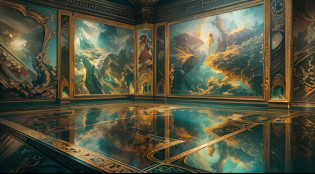 High quality,Ultra-detailed,Photorealistic:1.37,Masterpiece:1.2,A mirror beyond reality,Incredible reflections,Phantom World,Size mixing,Ethereal landscape,mysterious creature,Magical surrealism,Dreamlike atmosphere,Exceptional colours,A shift in perspective,magic realism,Reality and fantasy blend seamlessly,mind-bending illusions,A mysterious fusion of real and unreal,Unlimited imagination,Luxury details,Enchanting light and shadow,Whimsical twists,A visual experience like never before,Uncover the boundaries between reality and surreality,Otherworldly art,Intriguing symbolism,Fantastical visions,Explore the unknown,Blurring the line between fantasy and reality