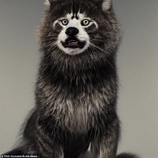Gubi was a tall and powerful wild beast, His striped shoulder was covered with dark gray fur and a fluffy tail. He had brilliant orange eyes, and on his dark forehead was a round and pure white bracelet. There was strength and fearlessness in Lip's eyes, and he looked indomitable