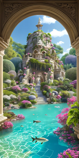 The palace of the underwater world is built on the mountain, and a huge stone lion guards in front of the palace, showing the majesty of the king. The interior layout of the palace is exquisite, and the dragon pillars are carved with lifelike mysterious creatures, as if listening to everything in the palace. Every corner exudes a different atmosphere, there is a quiet river, and a quiet garden, with bright lights, shining like a starry sky. All kinds of fish swimming in the water are dancing, and the colorful corals and shells are like works of art, adorning the entire underwater world palace. Here, it seems to have traveled to a mysterious and wonderful kingdom. Countless fish, sharks, turtles, and bubbles floating around