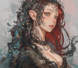 a [goth |barbarous |mysterious] [mature |young] gothic female with [curvy |thick |tone |curvy |thick |muscle] figure wearing [goth clothes | western clothes |intricate clothes |corset |loose sleeves] mix [dress |frill dress |indicate dress |belt |frill |cotton dress |short dress] and [lustful eye |creepy eyes |beautiful eye] red iris mix [lush lips | perky lips] and with white and black hair mix with light blue streaked hair, long hair [ hair over eye |braid | wavy hair] mix [messy hair |curly hair |messy hair] and [pointy ear |elf ears |long ears] and [star print |flower print] on clothes and wearing [make up |scaly | jewelry] , intricate tattoos, ((asymmetrical pose)), make up, blush, chromatic aberration, illustration, (full length full body:1.8)
((dark souls:1.5)), ((detail background:1.2)), ((landscape)),   <lora:dark  souls4:0.35>
