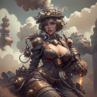 There's a sexzy russian woman with a steam-powered dusky skin, Royal look,helmet, arte conceitual steampunk, sexzy full body view,soft big breast,sitting like a queen,dark smoke fog background,arte steampunk digital, arte steampunk de alta qualidade, Wojtek FUS, arte digital steampunk, detailed wild steampunk illustration,  shape eyes, full lips. slim body, breathtaking beauty, vibrant, comprehensive cinematic, 8k, cinematic lighting, best quality, 4k